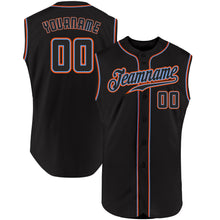 Load image into Gallery viewer, Custom Black Black-Orange Authentic Sleeveless Baseball Jersey