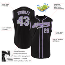 Load image into Gallery viewer, Custom Black Gray-Purple Authentic Sleeveless Baseball Jersey