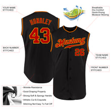 Load image into Gallery viewer, Custom Black Red-Gold Authentic Sleeveless Baseball Jersey