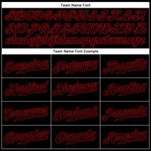 Load image into Gallery viewer, Custom Black Black-Red Authentic Sleeveless Baseball Jersey