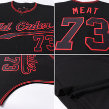 Load image into Gallery viewer, Custom Black Black-Red Authentic Sleeveless Baseball Jersey