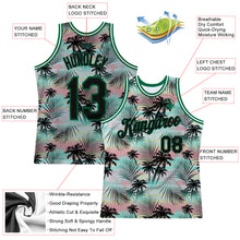 Load image into Gallery viewer, Custom Black Black-Kelly Green 3D Pattern Tropical Hawaii Palm Leaves Authentic Basketball Jersey