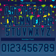 Load image into Gallery viewer, Custom Black Navy-Teal 3D Pattern Design Autism Awareness Puzzle Pieces Authentic Basketball Jersey