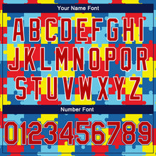 Load image into Gallery viewer, Custom Black Red-Royal 3D Pattern Design Autism Awareness Puzzle Pieces Authentic Basketball Jersey