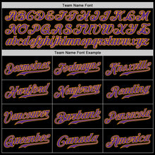 Load image into Gallery viewer, Custom Black Purple-Gold Authentic Baseball Jersey