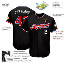 Load image into Gallery viewer, Custom Black Red-Royal Authentic Baseball Jersey