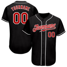 Load image into Gallery viewer, Custom Black Red-White Authentic Baseball Jersey