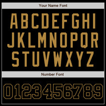 Load image into Gallery viewer, Custom Black Black-Old Gold Authentic Baseball Jersey