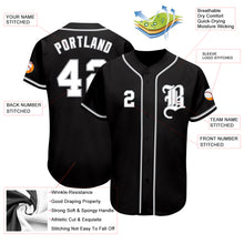 Load image into Gallery viewer, Custom Black White-Gray Authentic Baseball Jersey