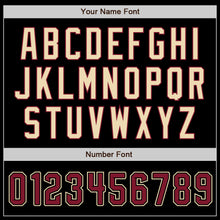 Load image into Gallery viewer, Custom Black Cream Pinstripe Crimson-Cream Authentic Baseball Jersey