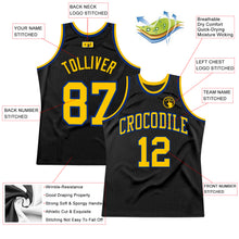 Load image into Gallery viewer, Custom Black Gold-Royal Authentic Throwback Basketball Jersey