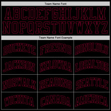 Load image into Gallery viewer, Custom Black Black-Maroon Authentic Throwback Basketball Jersey