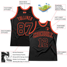 Load image into Gallery viewer, Custom Black Black-Orange Authentic Throwback Basketball Jersey