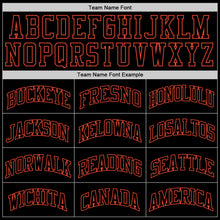 Load image into Gallery viewer, Custom Black Black-Orange Authentic Throwback Basketball Jersey
