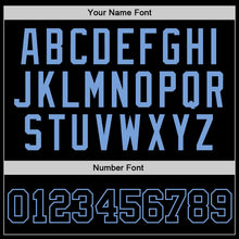 Load image into Gallery viewer, Custom Black Black-Light Blue Authentic Throwback Basketball Jersey