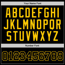 Load image into Gallery viewer, Custom Black Black-Gold Authentic Throwback Basketball Jersey