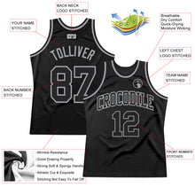 Load image into Gallery viewer, Custom Black Black-Gray Authentic Throwback Basketball Jersey