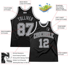 Load image into Gallery viewer, Custom Black Gray-White Authentic Throwback Basketball Jersey
