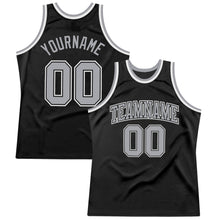 Load image into Gallery viewer, Custom Black Gray-White Authentic Throwback Basketball Jersey