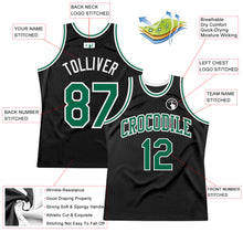 Load image into Gallery viewer, Custom Black Kelly Green-White Authentic Throwback Basketball Jersey