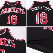 Load image into Gallery viewer, Custom Black Maroon-White Authentic Throwback Basketball Jersey