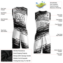 Load image into Gallery viewer, Custom Black White-Gray Round Neck Sublimation Basketball Suit Jersey