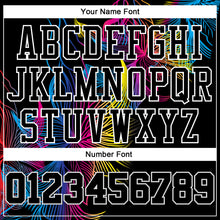 Load image into Gallery viewer, Custom Black Black-White Round Neck Sublimation Basketball Suit Jersey