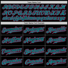 Load image into Gallery viewer, Custom Black Pink-Teal Authentic Baseball Jersey