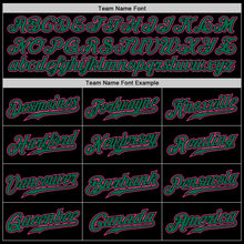 Load image into Gallery viewer, Custom Black Pink-Kelly Green Authentic Baseball Jersey