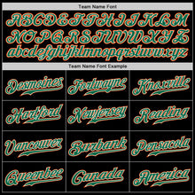 Load image into Gallery viewer, Custom Black Orange-Kelly Green Authentic Baseball Jersey