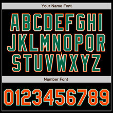 Load image into Gallery viewer, Custom Black Orange-Kelly Green Authentic Baseball Jersey