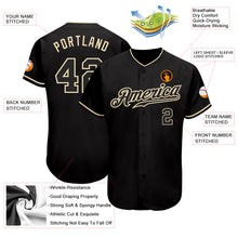 Load image into Gallery viewer, Custom Black Black-Cream Authentic Baseball Jersey