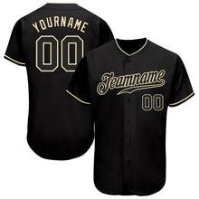 Load image into Gallery viewer, Custom Black Black-Cream Authentic Baseball Jersey