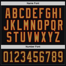 Load image into Gallery viewer, Custom Black Old Gold-Red Hockey Jersey