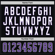 Load image into Gallery viewer, Custom Black Purple-White Hockey Jersey