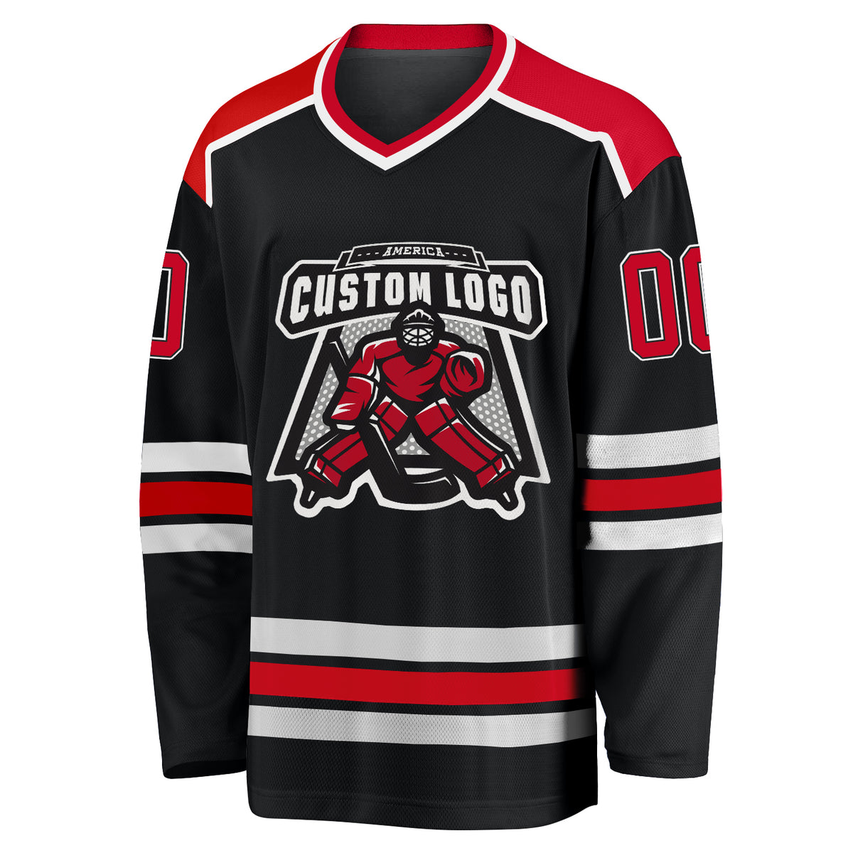 Custom Brown Red-White Classic Style Hockey Jersey
