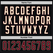 Load image into Gallery viewer, Custom Black Crimson-Cream Hockey Jersey