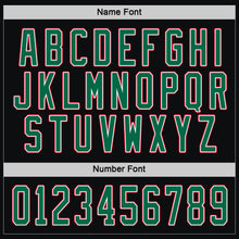 Load image into Gallery viewer, Custom Black Kelly Green White-Red Hockey Jersey
