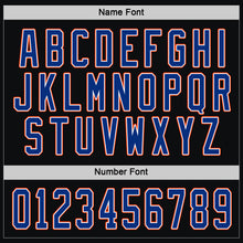 Load image into Gallery viewer, Custom Black Royal White-Orange Hockey Jersey