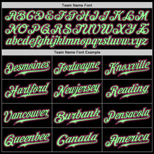 Load image into Gallery viewer, Custom Black Pink-Pea Green Authentic Baseball Jersey