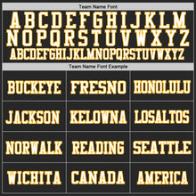 Load image into Gallery viewer, Custom Black Gold-White Mesh Authentic Football Jersey