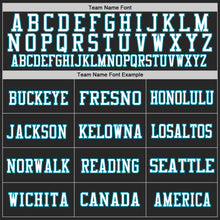 Load image into Gallery viewer, Custom Black Teal-White Mesh Authentic Football Jersey