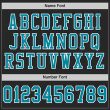 Load image into Gallery viewer, Custom Black Teal-White Mesh Authentic Football Jersey