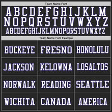 Load image into Gallery viewer, Custom Black White Old Gold-Purple Mesh Authentic Football Jersey