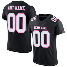 Load image into Gallery viewer, Custom Black White-Pink Mesh Authentic Football Jersey