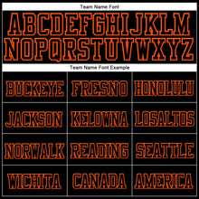 Load image into Gallery viewer, Custom Black Black-Orange Stitched Cuffed Knit Hat