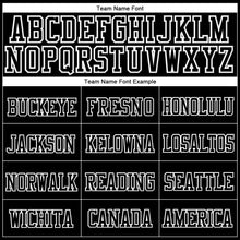 Load image into Gallery viewer, Custom Black Black-White Stitched Cuffed Knit Hat