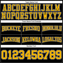 Load image into Gallery viewer, Custom Stitched Black Gold-White Football Pullover Sweatshirt Hoodie
