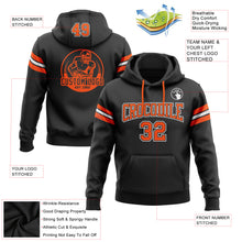 Load image into Gallery viewer, Custom Stitched Black Orange-White Football Pullover Sweatshirt Hoodie