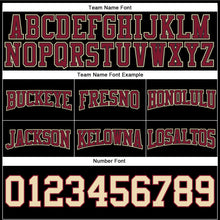 Load image into Gallery viewer, Custom Stitched Black Cream-Crimson Football Pullover Sweatshirt Hoodie